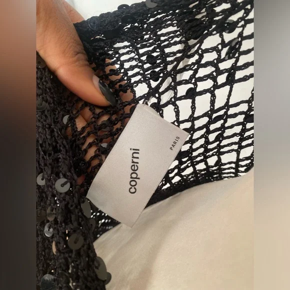 NWT Coperni knitted mini crochet dress black in a size small - Picture 9 of 9